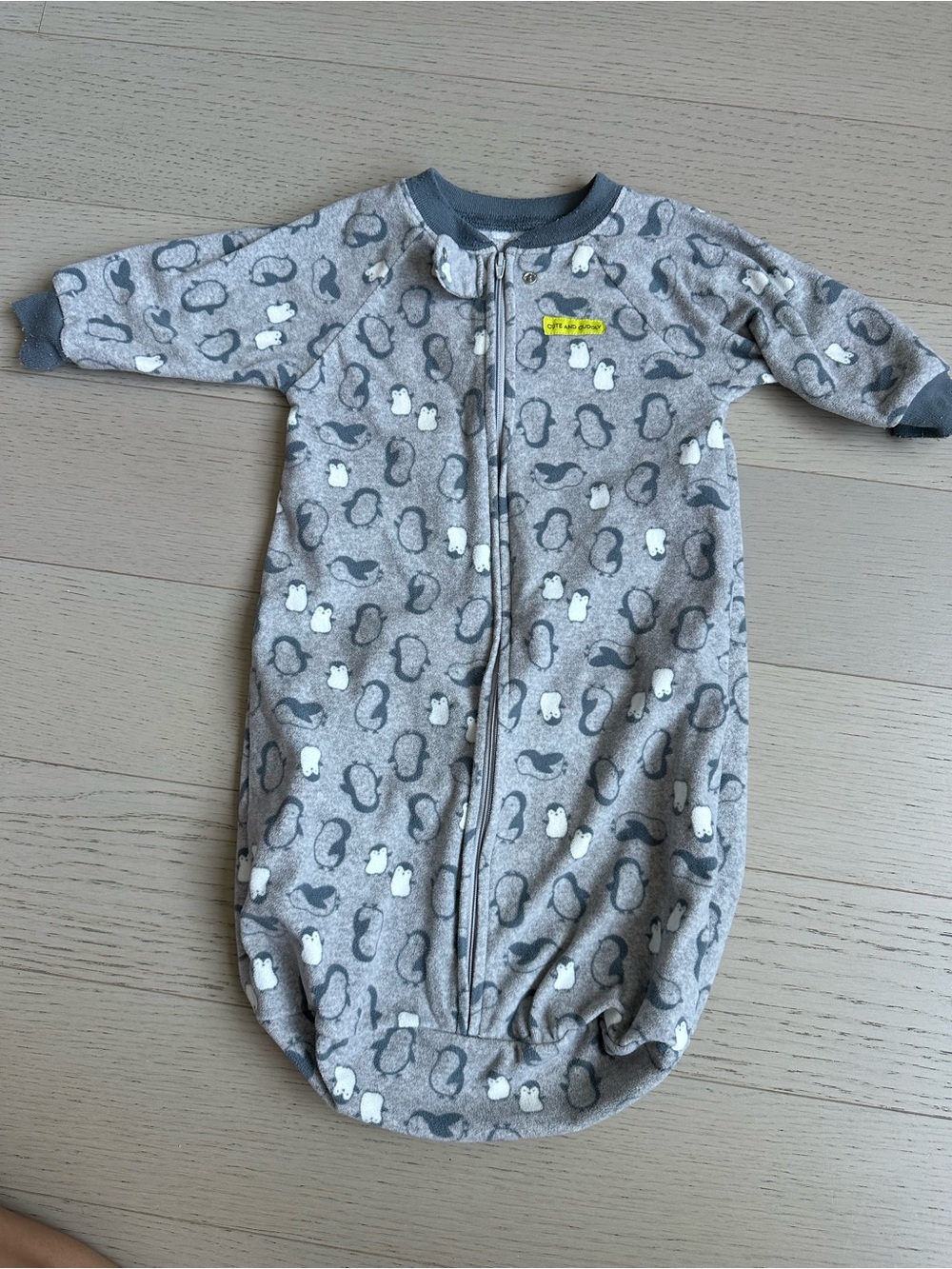 Carter's Gray Penguin Print Sleep Sack Pajamas